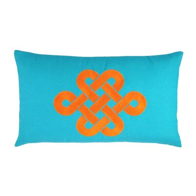 NECTARmodern Fortune Knot Chinoserie Embroidered Throw Pillow 1008 Color Teal