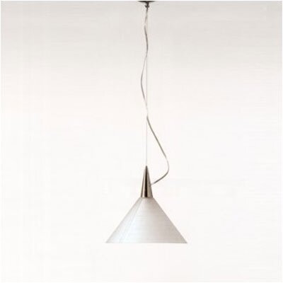 Zaneen Lighting Prima One Light Pendant with Orange Glass Diffuser in Aluminu