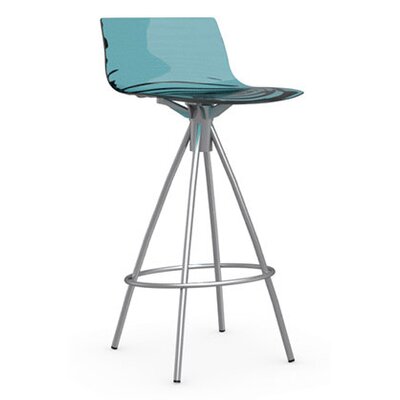 Calligaris LEau Stool CS/1269_P Finish Chromed, Seat Color Transparent Aqu