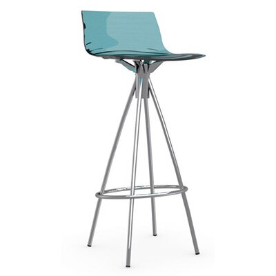 Calligaris LEau Stool CS/1270_P Finish Chromed, Seat Color Transparent Aqu