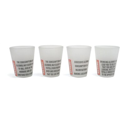 Kikkerland Alcohol Warning Shot Glasses GL02