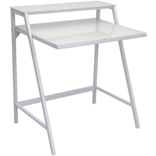 LumiSource Computer Desk OFD TM 2TIER CL / OFD TM 2TIER W Finish White