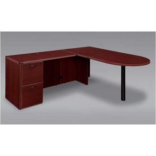 DMi Fairplex Right / Left Bullet L Executive Desk 7005 4546 Finish Mahogany