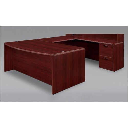 DMi Fairplex Bow Front U Executive Desk with Corner Credenza 7005 5758B Finis