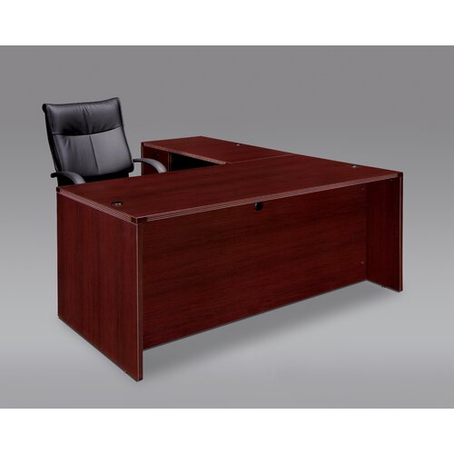 DMi Fairplex Right / Left Executive L Desk 7005 4748E Finish Mahogany