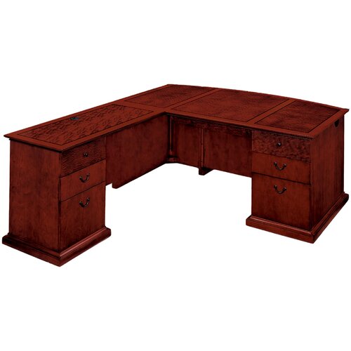 DMi Del Mar Executive L Shape Bow Front Desk with Right Return 7302 67 Orient