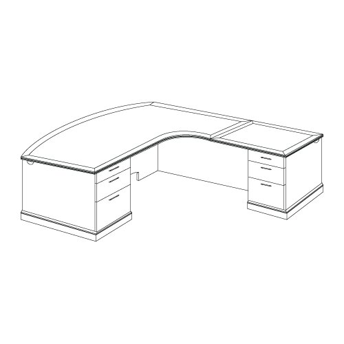 DMi Belmont Corner L Executive Desk Grommet Holes 7130 50 Finish Sunset Ch