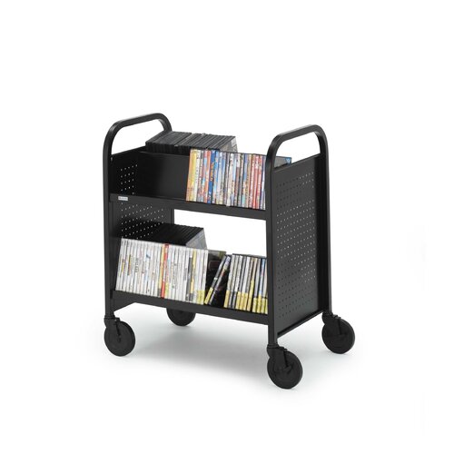 Bretford Contemporary Double Sided Booktruck with Four Slanted Shelves BOOV5 