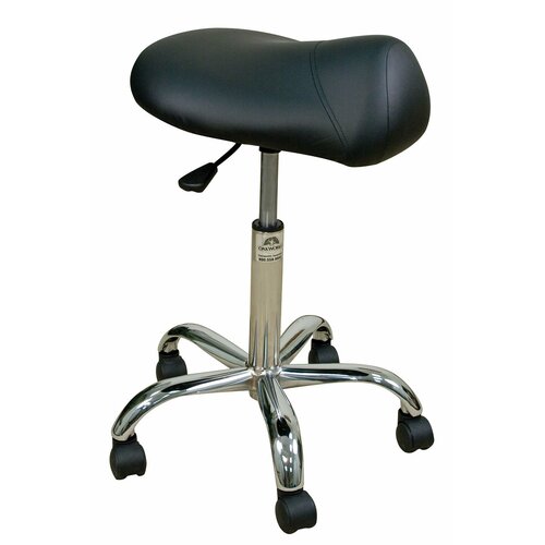 Oakworks Professional Saddle Stool with Chromed Steel Base 60430