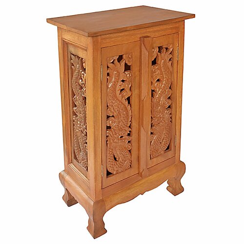 EXP Acacia 19 Chinese Dragons Storage Cabinet frt1126 / frt1127 Finish Natural