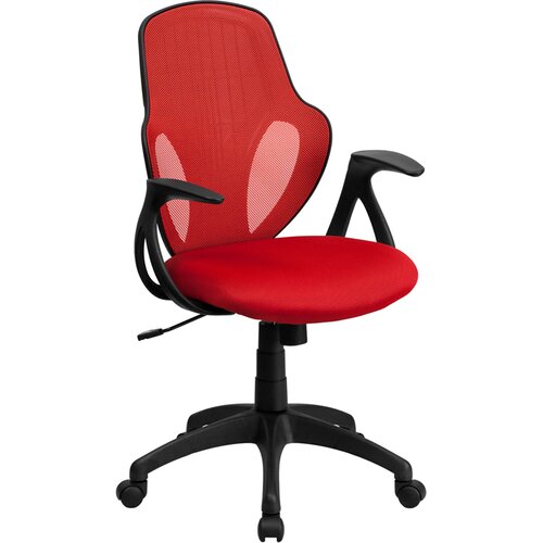 FlashFurniture Mid Back Executive Mesh Chair with Nylon Base H 8880F Color Red