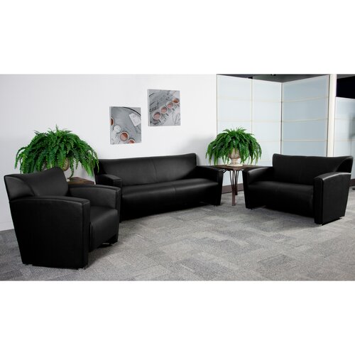 FlashFurniture Hercules Majesty Series Reception Set 222 SET  GG Color Black