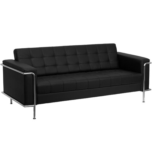 FlashFurniture Hercules Lesley Series Leather Love Seat with Encasing Frame Z