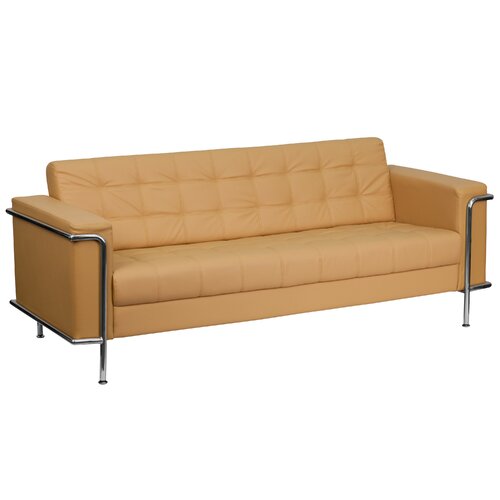 FlashFurniture Hercules Lesley Series Leather Love Seat with Encasing Frame Z