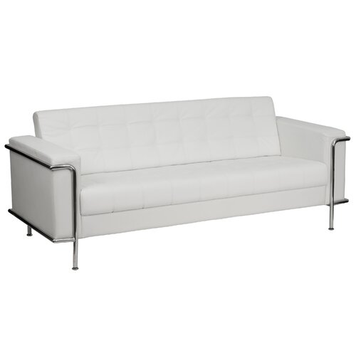 FlashFurniture Hercules Lesley Series Leather Love Seat with Encasing Frame Z