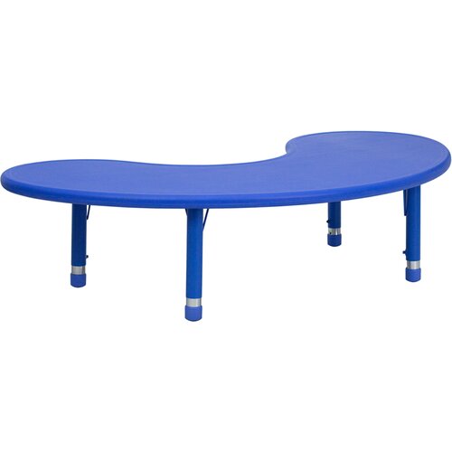 FlashFurniture Height Adjustable Half Moon Plastic Activity Table YU YCX 004 