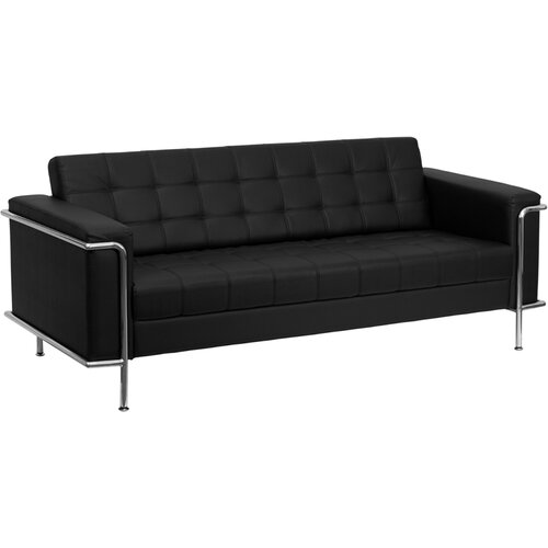 FlashFurniture Hercules Lesley Series Leather Love Seat with Encasing Frame Z