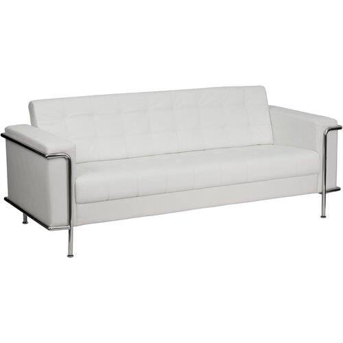 FlashFurniture Hercules Lesley Series Leather Love Seat with Encasing Frame Z