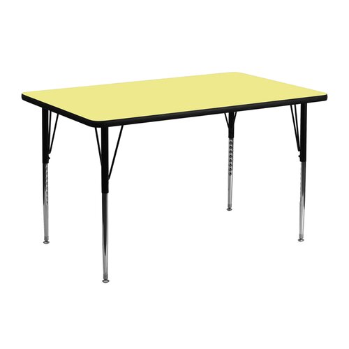 FlashFurniture Rectangular Activity Table XU A2448 REC  Finish Yellow