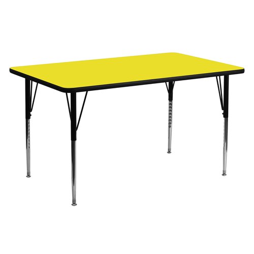 FlashFurniture Rectangular Activity Table XU A2460 REC  Finish Yellow