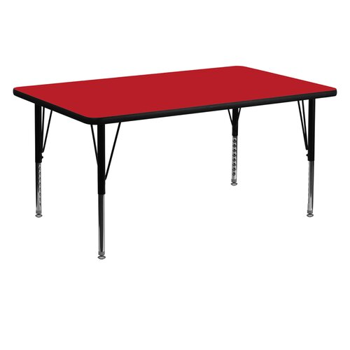 FlashFurniture Rectangular Activity Table XU A3060 REC  Finish Red