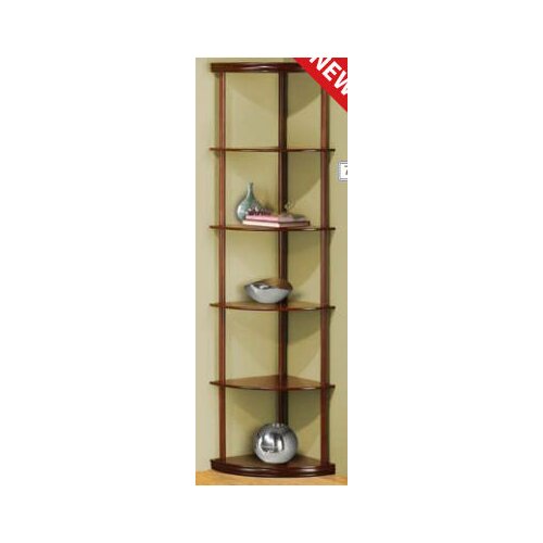 Wildon Home ® 72 Corner Bookcase 800280 / 800279 Finish Cherry