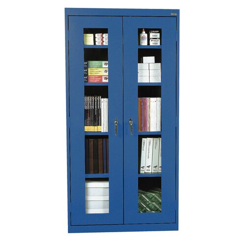 Sandusky Classic Series Clear View Storage Cabinet CA4V3618780 Finish Blue