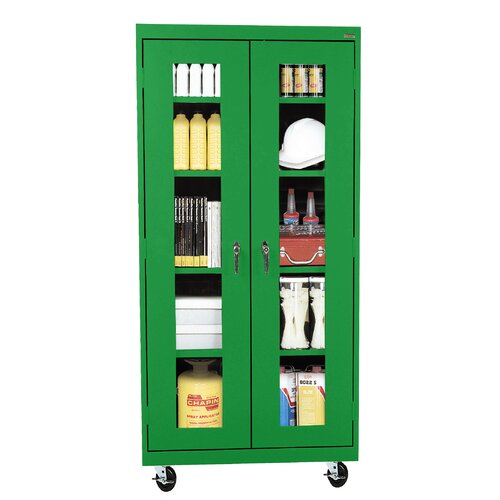 Sandusky Transport 36 Mobile Clear View Cabinet TA4V362472 Finish Green