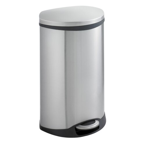 Safco Products 12.5 Gal. Ellipse Step On Trash Receptacle 9903SS