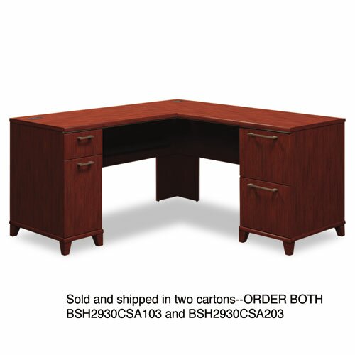 Bush Enterprise L Shaped Desk (Box 1 of 2) 2930MCA1 03 Finish Harvest Cherry