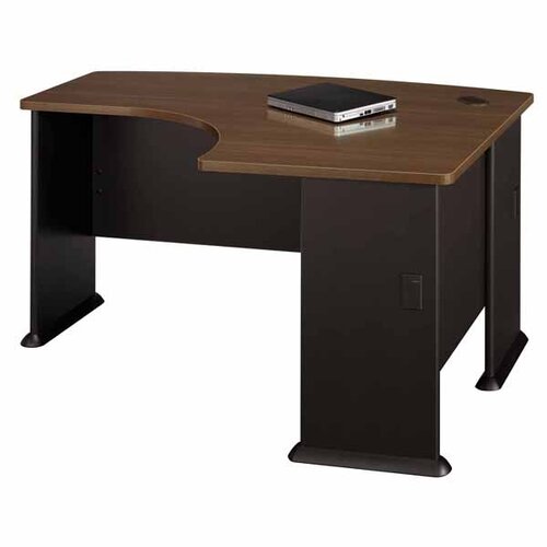 Bush Series A L Bow Desk WCXXX22 Finish Sienna Walnut