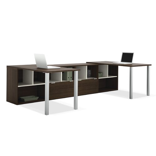 Bestar Contempo Double L Shaped Desks with Storage 50855 60 / 50855 78 Finish