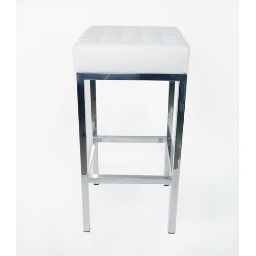 Control Brand The Florence Tufted Vinyl Barstool FHK2BLACK/FHK2WHITE Color W