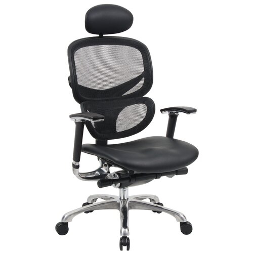 Boss Office Products High Back Mesh Office Chair with Head Rest and Arms B677