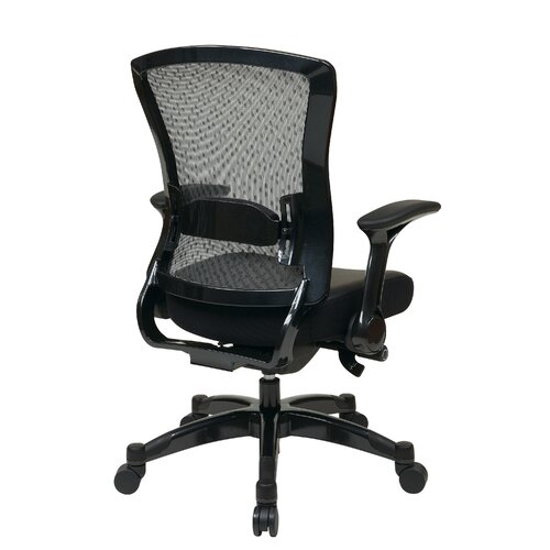 Office Star Space Seating Eco Leather Executive Back Chair with Flip Arms 317