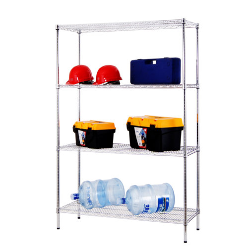 Excel All Purpose 4 Tier 48 Wide Chrome Shelving Rack ES 481872