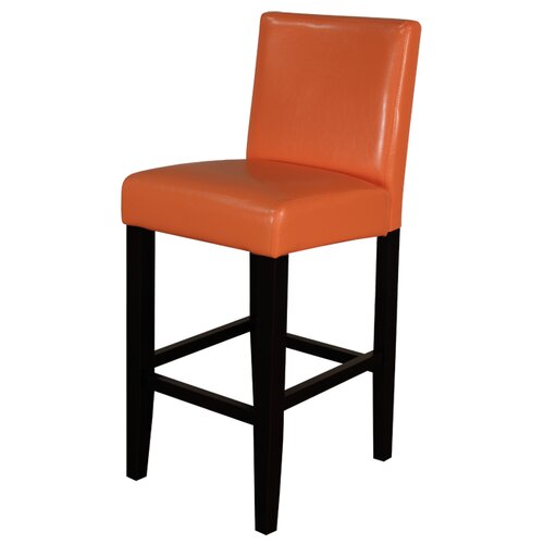 Monsoon Pacific Villa 26 Bar Stool  22221 Seat Finish Orange With Brown Legs