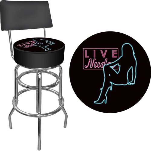 Trademark Global Shadow Babes   D Series   High Grade Padded Bar Stool with B