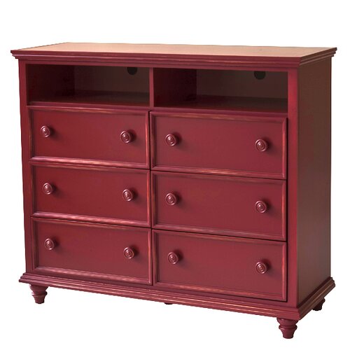 John Boyd Designs Outer Banks 6 Drawer Dresser OB TD01 Finish Red