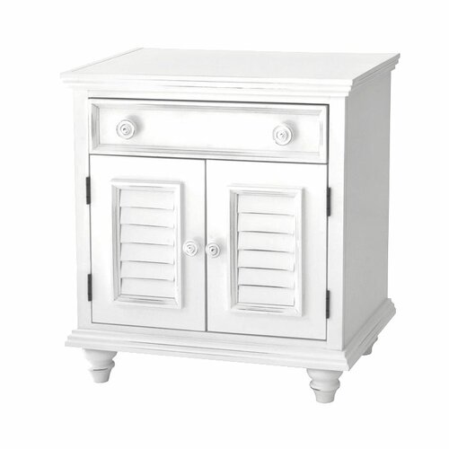 John Boyd Designs Outer Banks 1 Drawer Nightstand OB NS07 Finish White