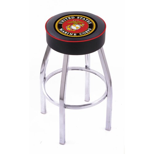 Holland Bar Stool US Military Single Ring Swivel Barstool with Chrome Base  H