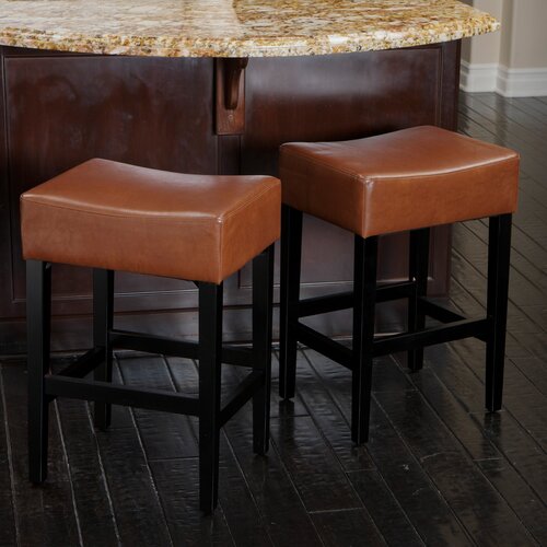 Home Loft Concept Develin Backless Leather Counterstools (Set of 2) NFN1559 S