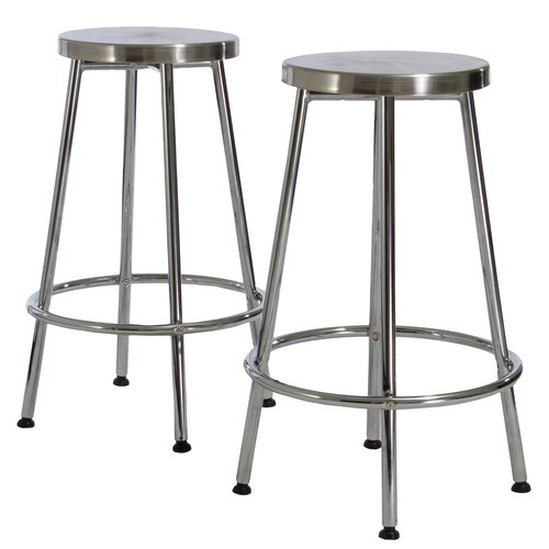 Home Loft Concept Wilkerson Chrome Barstools (Set of 2) W7966329