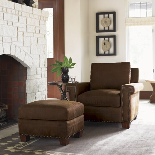 Tommy Bahama Home Road to Canberra Torres Leather Chair and Ottoman 7542 11 02