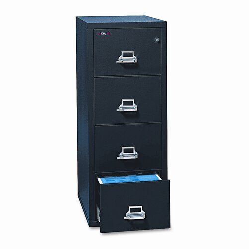 FireKing Insulated 4 Drawer Vertical File FIR41831CBL Finish Black