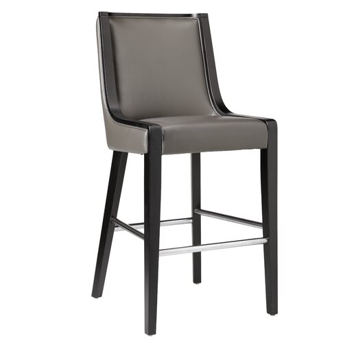 Sunpan Modern Newport 30 Bar Stool with Cusion 7284 Seat Color Grey