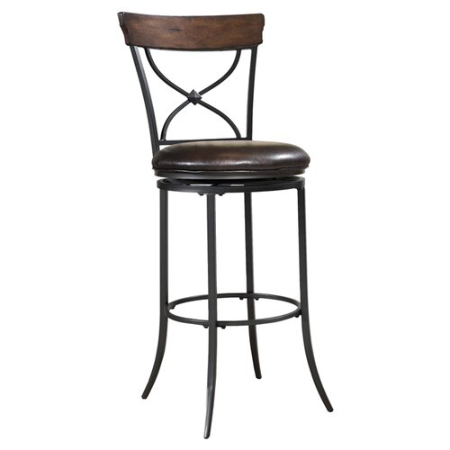 Hillsdale Cameron X Back Swivel Bar Stool in Distressed Chestnut Brown 4671 830