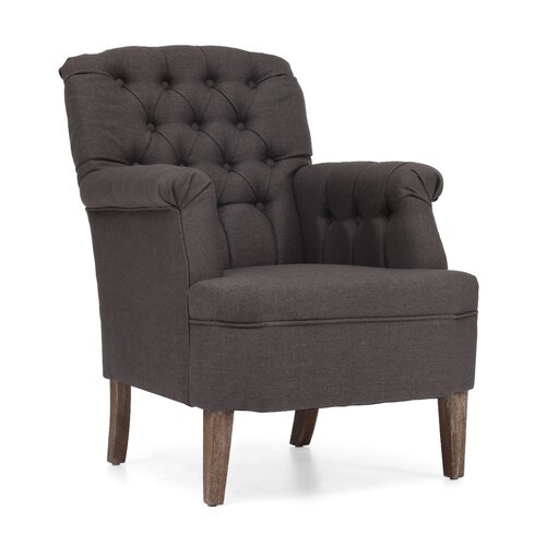 Zuo Era Castro Linen Armchair 98080 / 98081 Color Charcoal Gray