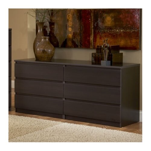 Tvilum Scottsdale 6 Drawer Double Dresser 70296 Finish Coffee