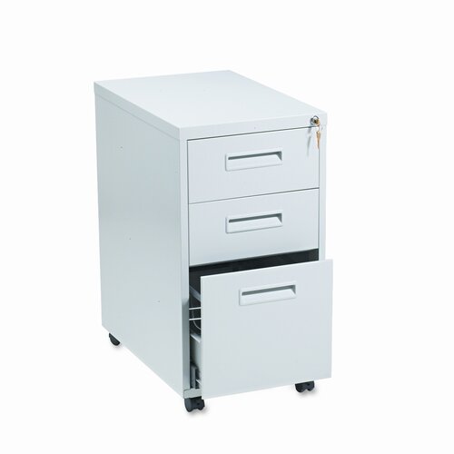 HON 1600 Series 3 Drawer Mobile Vertical File BSX1623ML Finish Light Gray